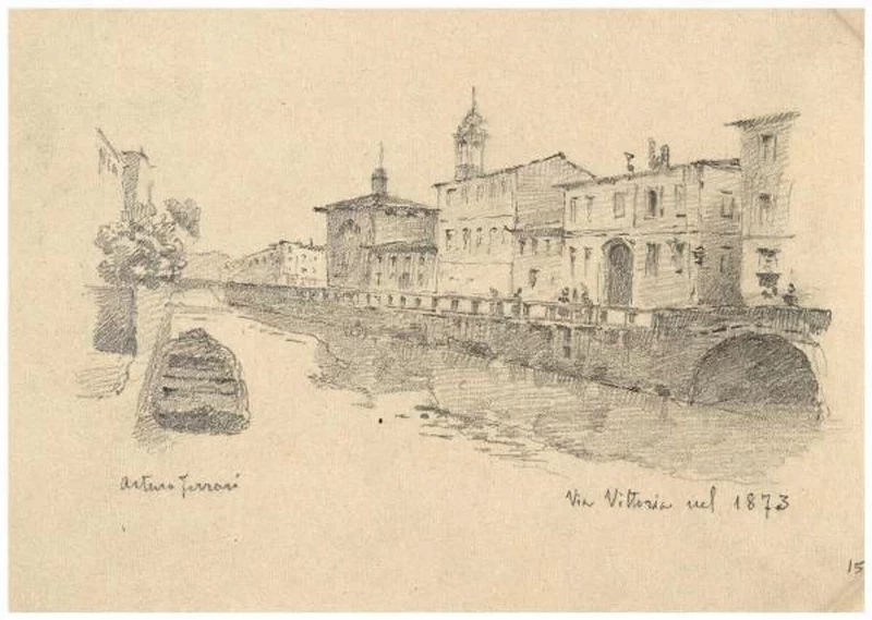 Via Vittoria nel 1873 - Palazzo Morando Costume Moda Immagine, Milano